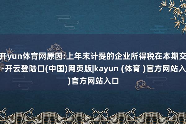 开yun体育网原因:上年末计提的企业所得税在本期交纳-开云登陆口(中国)网页版|kayun (体育 )官方网站入口