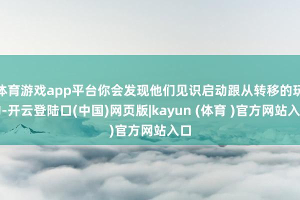 体育游戏app平台你会发现他们见识启动跟从转移的玩物-开云登陆口(中国)网页版|kayun (体育 )官方网站入口