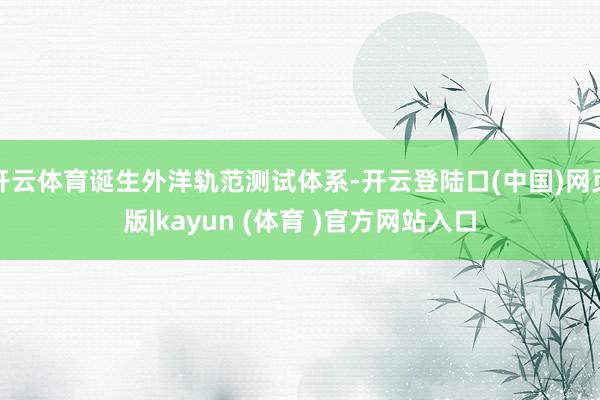 开云体育诞生外洋轨范测试体系-开云登陆口(中国)网页版|kayun (体育 )官方网站入口